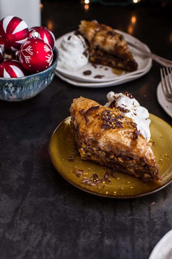 Chocolate “Candy Bar” Baklava with Butter Rum Sauce | halfbakedharvest.com @hbharvest