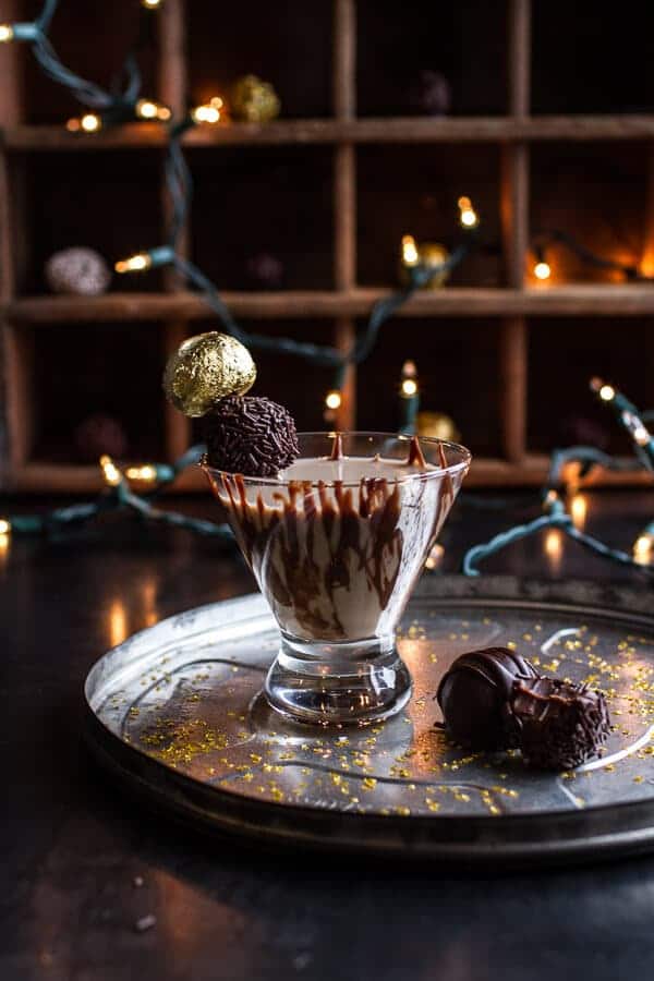 Chocolate Truffle Martini with Dulce de Leche Rum Butter Truffles | halfbakedharvest.com @hbharvest