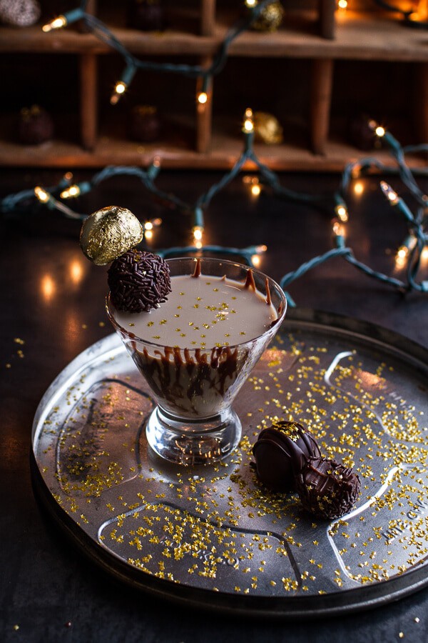 Chocolate Truffle Martini with Dulce de Leche Rum Butter Truffles | halfbakedharvest.com @hbharvest