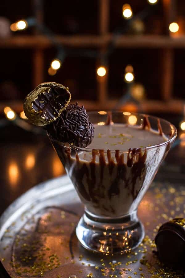 Chocolate Truffle Martini with Dulce de Leche Rum Butter Truffles | halfbakedharvest.com @hbharvest