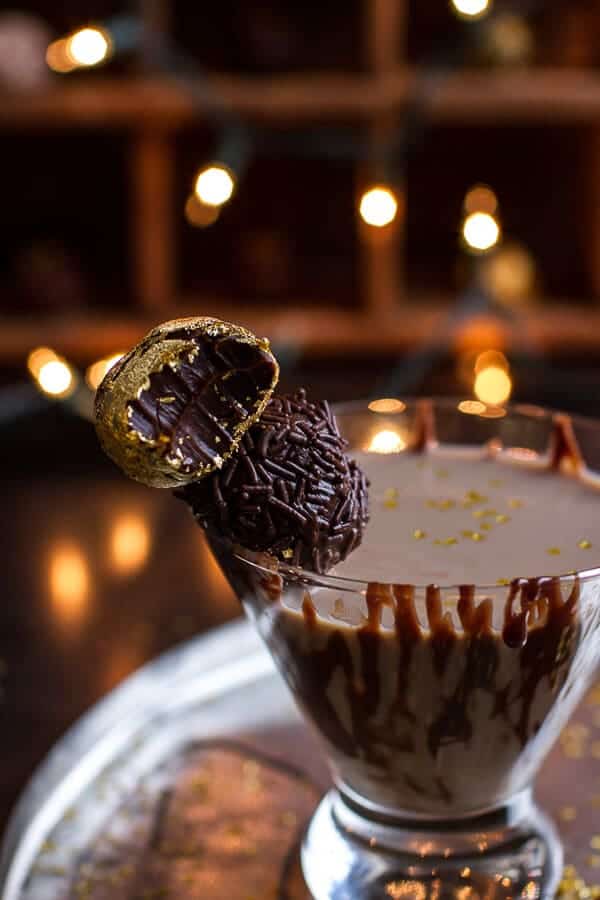 Chocolate Truffle Martini with Dulce de Leche Rum Butter Truffles | halfbakedharvest.com @hbharvest