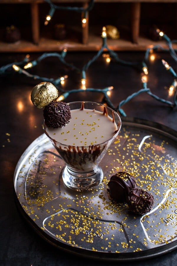 Chocolate Truffle Martini with Dulce de Leche Rum Butter Truffles | halfbakedharvest.com @hbharvest