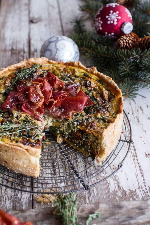 Deep Dish Spinach and Prosciutto Quiche with Toasted Sesame Crust | halfbakedharvest.com @hbharvest