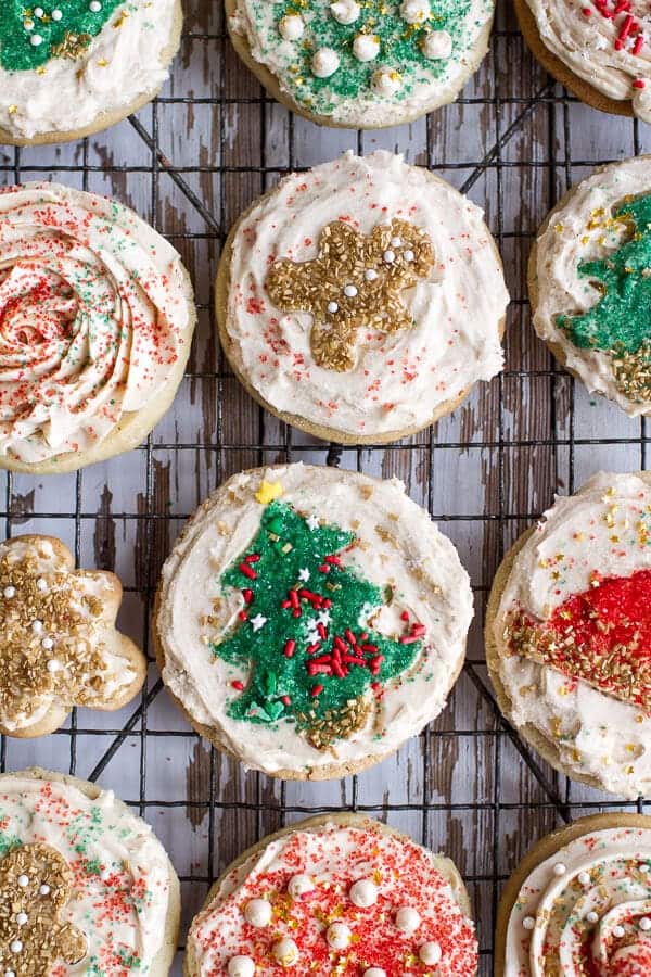 Easy Slice n Bake Vanilla Bean Christmas Sugar Cookies w-Whipped Buttercream | halfbakedharvest.com 