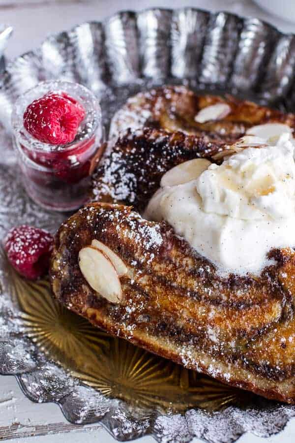 Eggnog Chocolate Marzipan Babka French Toast | halfbakedharvest.com @hbharvest