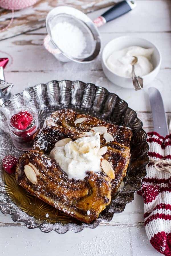 Eggnog Chocolate Marzipan Babka French Toast | halfbakedharvest.com @hbharvest