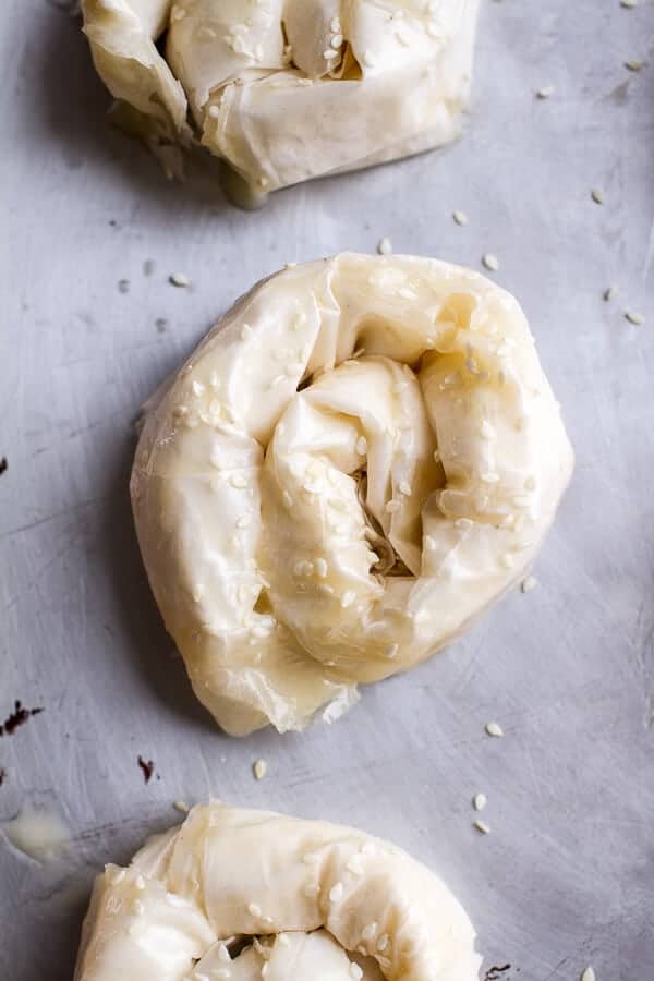 Goat Cheese Stuffed Phyllo Swirls with Pomegranate Honey + Pistachios | halfbakedharvest.com @hbharvest