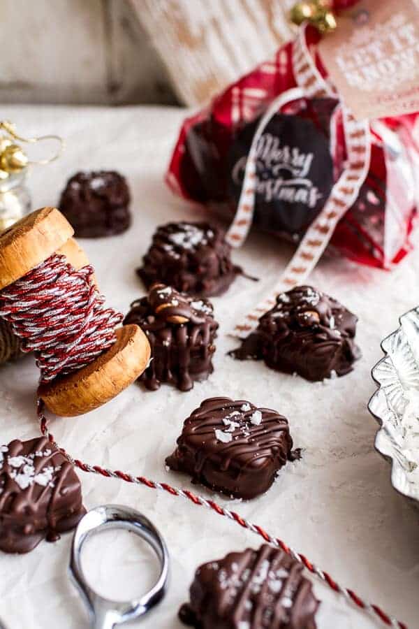 Homemade Holidays: Coconut Caramel Stuffed Chocolate Covered Pretzel Presents | halfbakedharvest.com @hbharvest