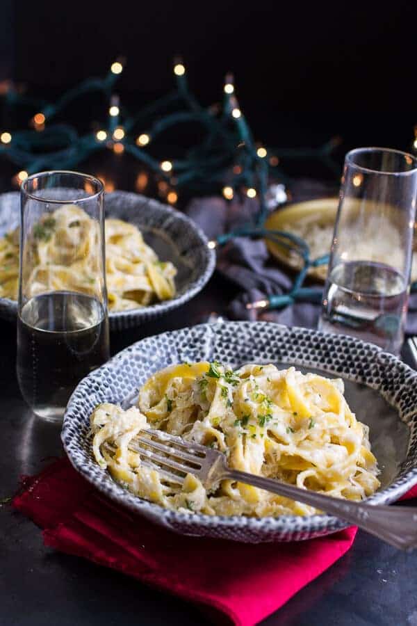 One-Pan Baked Champagne Cream Sauce Fettuccine with Truffle Oil | halfbakedharvest.com @hbharvest