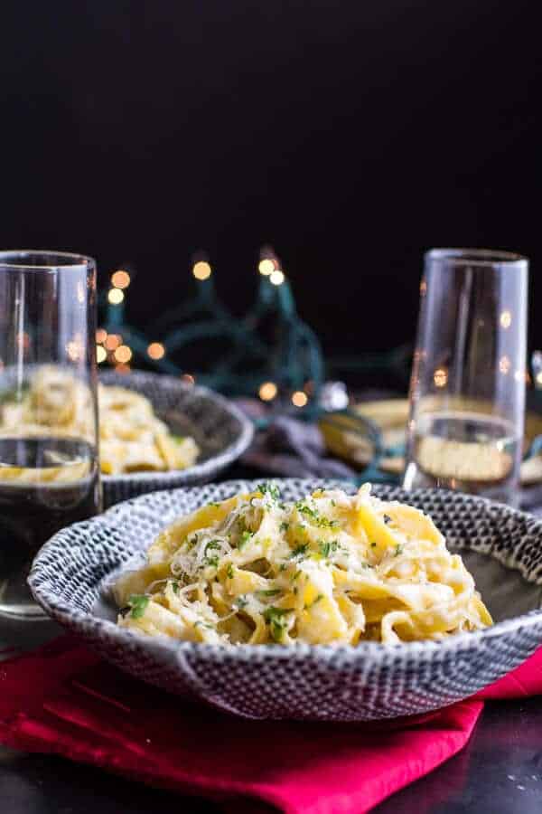 One-Pan Baked Champagne Cream Sauce Fettuccine with Truffle Oil | halfbakedharvest.com @hbharvest