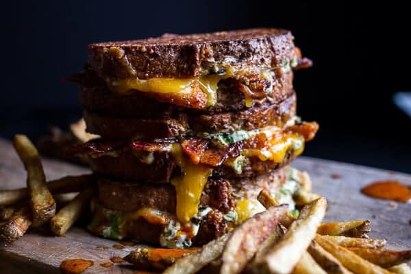 Big Popper Hot Buffalo Chicken and Bacon Grilled Cheese | halfbakedharvest.com @hbharvest