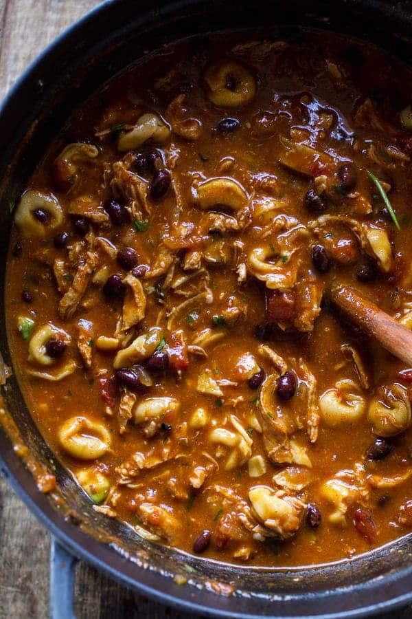 Cheesy Chicken Tortilla Tortellini Soup | halfbakedharvest.com @hbharvest