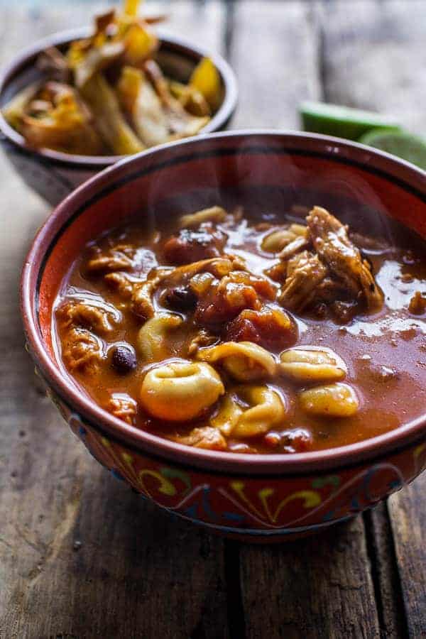 Cheesy Chicken Tortilla Tortellini Soup | halfbakedharvest.com @hbharvest