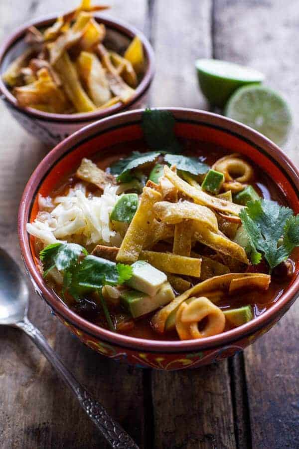 Cheesy Chicken Tortilla Tortellini Soup | halfbakedharvest.com @hbharvest