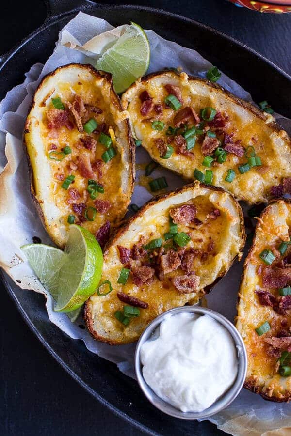 Fully Loaded Potato Skins with Chipotle Southwest | halfbakedharvest.com @hbharvest