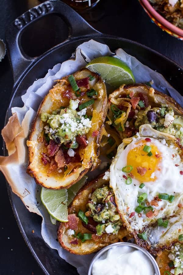 Fully Loaded Potato Skins with Chipotle Southwest | halfbakedharvest.com @hbharvest