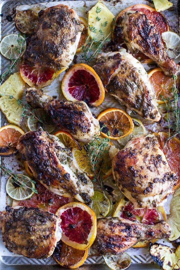 Jamaican Jerk and Citrus Pineapple Roasted Chicken | halfbakedharvest.com @hbharvest