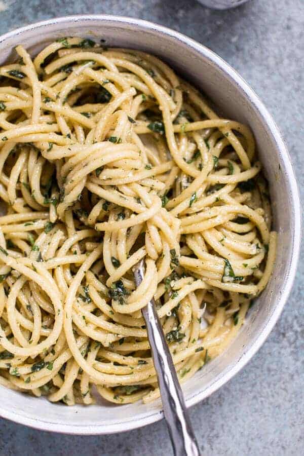 10-Minute Creamy, Buttery Herbed Bucatini | halfbakedharvest.com @hbharvest