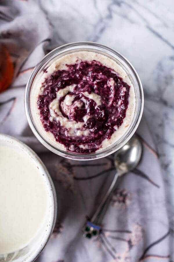 Black Tea Infused Irish Porridge with Acai Berry Ripple + Pistachio Cream | halfbakedharvest.com @hbharvest