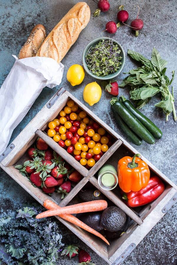 California Rainbow Veggie Sub with Goddess Dressing + Chipotle BBQ Ranch Kale Chips | halfbakedharvest.com @hbharvest