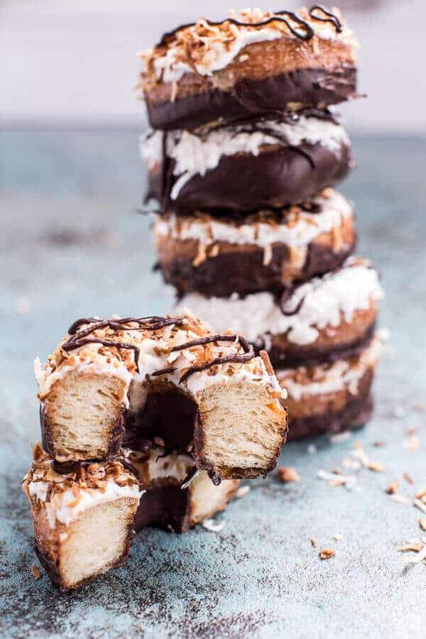 Chocolate Dipped Coconut Tres Leches Cronuts | halfbakedharvest.com @hbharvest