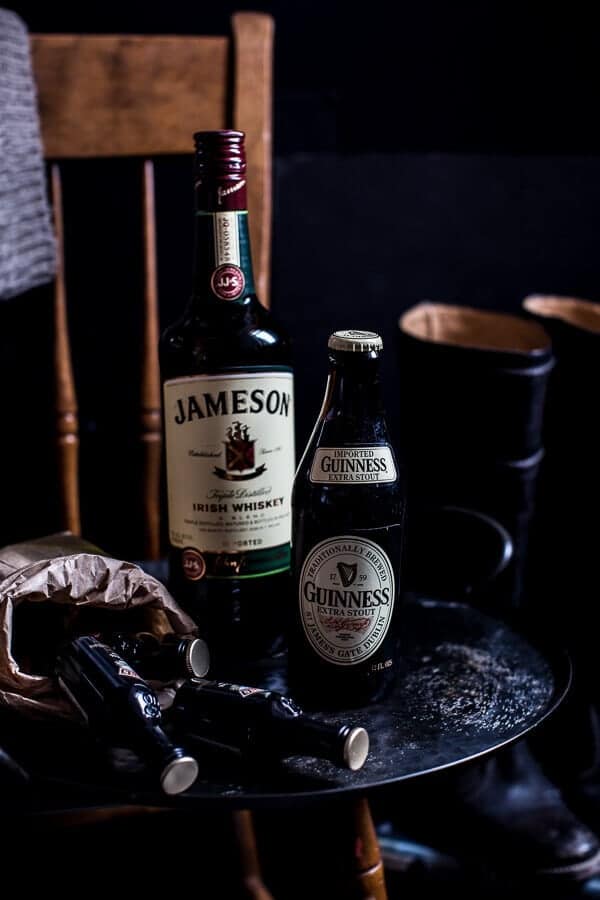 Double Chocolate Brownie Irish Car Bomb Cheesecakes | halfbakedharvest.com @hbharvest