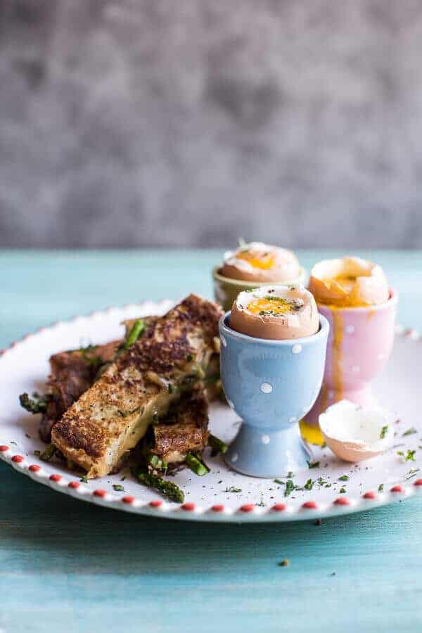 Drippy Eggs with Asparagus French Toast Grilled Cheese Soldiers | halfbakedharvest.com @hbharvest