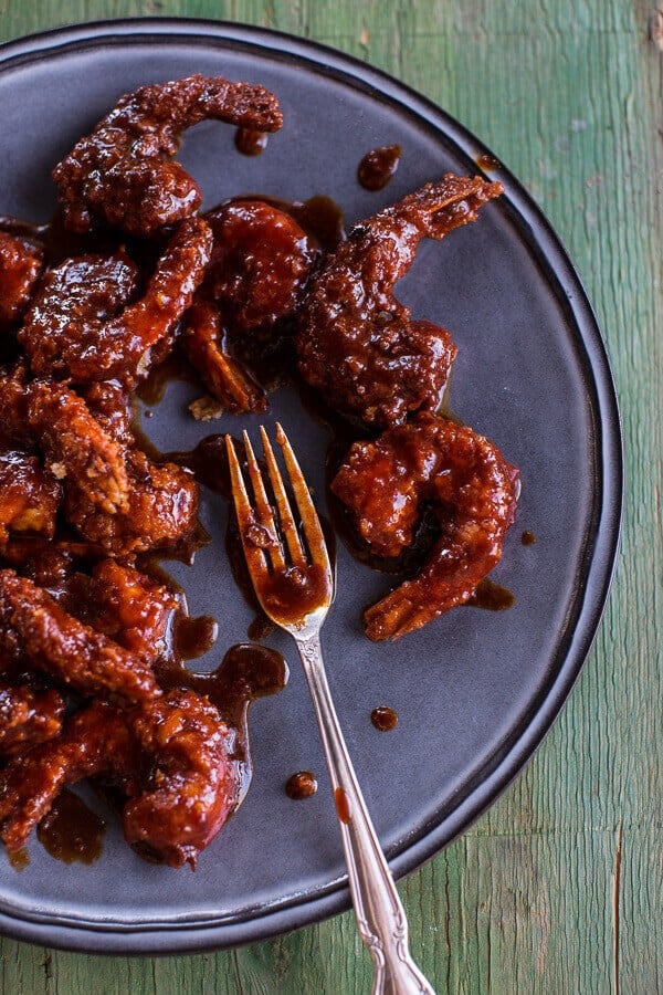 Korean Style Fried Shrimp Rice Bowls with Kimchi + Crunchy Noodles | halfbakedharvest.com @hbharvest