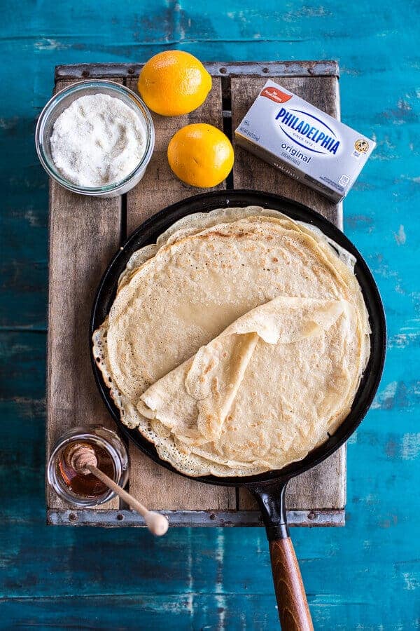 Lemon Sugar Crepes with Whipped Cream Cheese | halfbakedharvest.com @hbharvest
