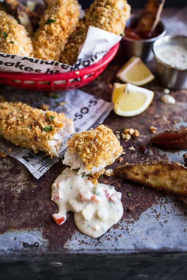 Potato Chip Crusted Fish and Chips…with all the Fixings| halfbakedharvest.com @hbharvest