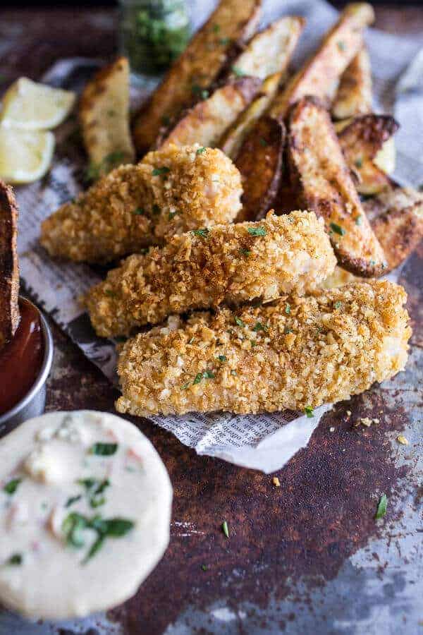 Potato Chip Crusted Fish and Chips…with all the Fixings| halfbakedharvest.com @hbharvest