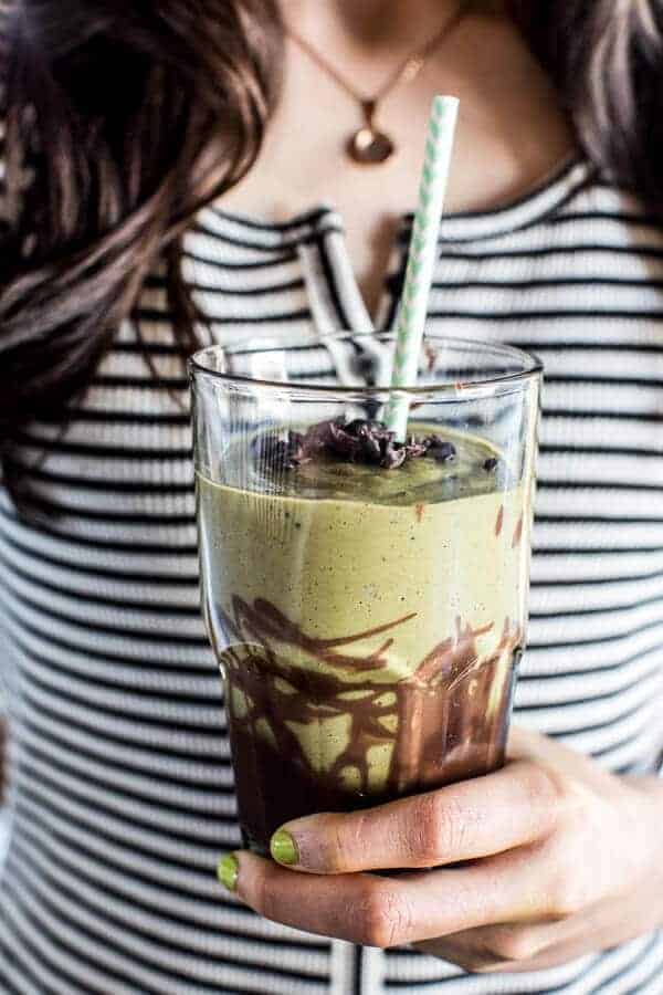 Vanilla Almond Matcha and Chocolate Lava Shake | halfbakedharvest.com @hbharvest
