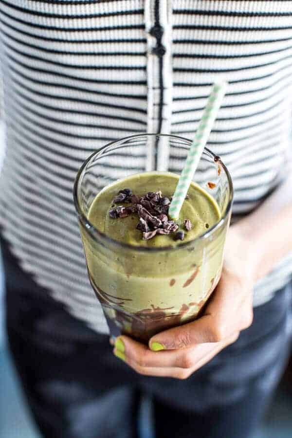 Vanilla Almond Matcha and Chocolate Lava Shake | halfbakedharvest.com @hbharvest