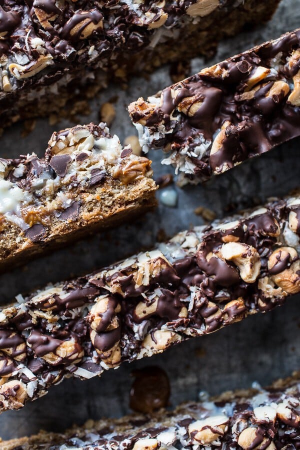 7-Layer Dulce De Leche Oatmeal Chocolate Chip Bars | halfbakedharvest.com @hbharvest