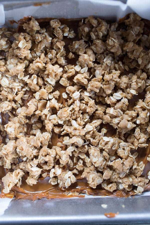 7-Layer Dulce De Leche Oatmeal Chocolate Chip Bars | halfbakedharvest.com @hbharvest