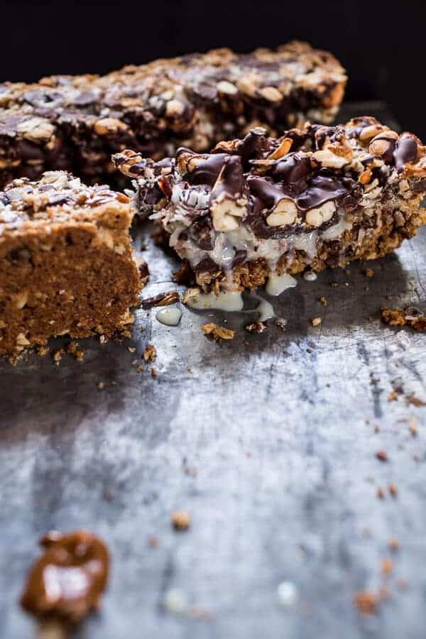 7-Layer Dulce De Leche Oatmeal Chocolate Chip Bars | halfbakedharvest.com @hbharvest