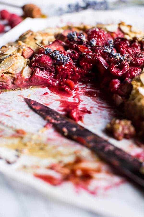 Lavender Honey and Raspberry-Rhubarb Galette | halfbakedharvest.com @hbharvest