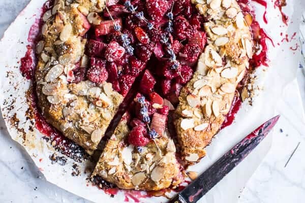 Lavender Honey and Raspberry-Rhubarb Galette | halfbakedharvest.com @hbharvest