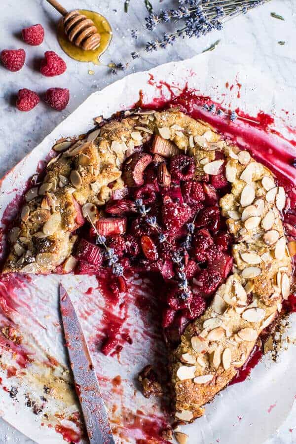 Lavender Honey and Raspberry-Rhubarb Galette | halfbakedharvest.com @hbharvest
