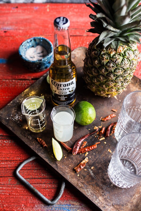 4-Ingredient Pineapple Lime Chelada (I made us a drink!) | halfbakedharvest.com @hbharvest
