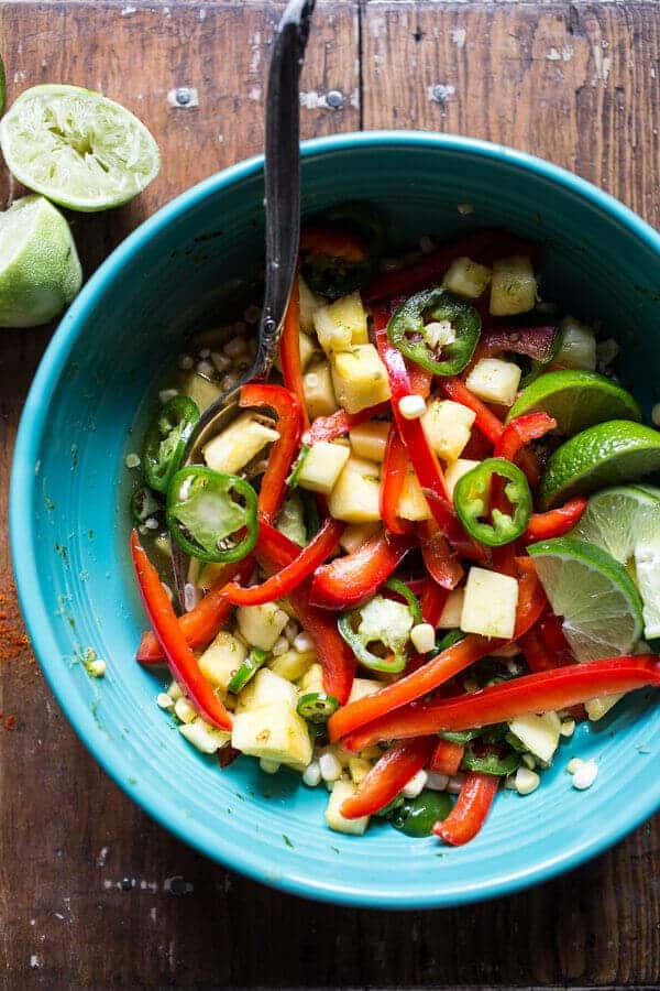 Almond Buttermilk Jamaican Fried Chicken with Rum-Pickled Pineapple Slaw | halfbakedharvest.com @hbharvest