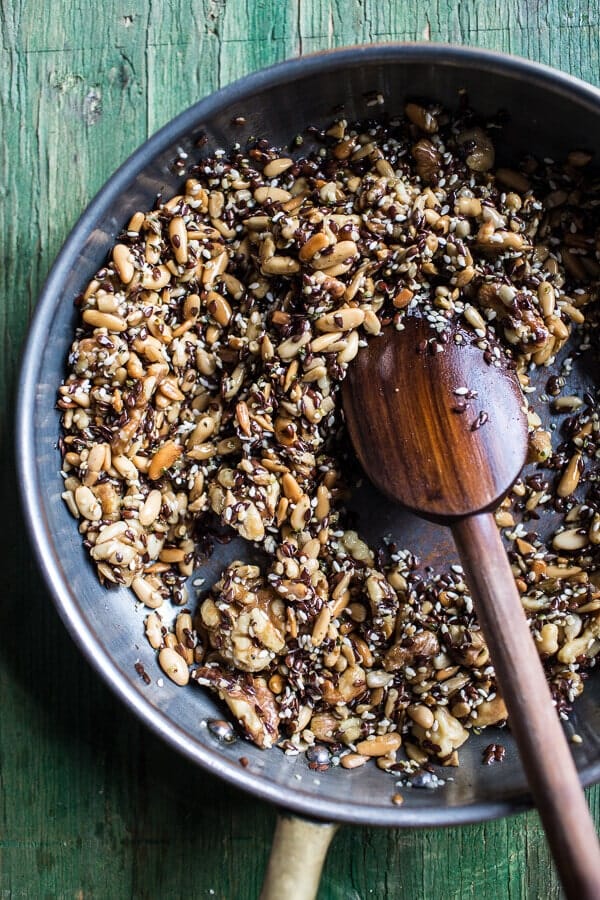 Greek Goddess Grain Bowl with “Fried” Zucchini, Toasted Seeds and Fried Halloumi | halfbakedharvest.com @hbharvest