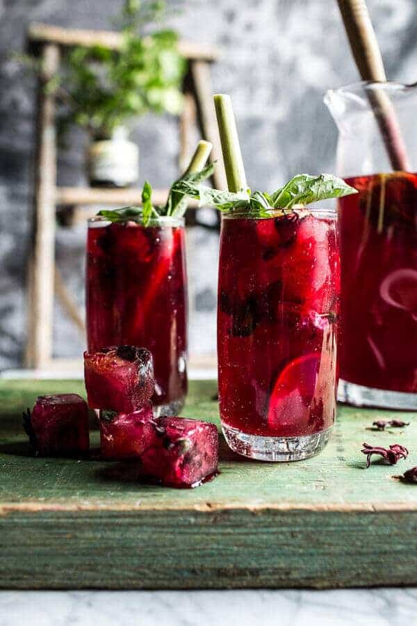 Hibiscus, lemongrass, Basil and Honey Sweet Iced Tea | halfbakedharvest.com @hbharvest