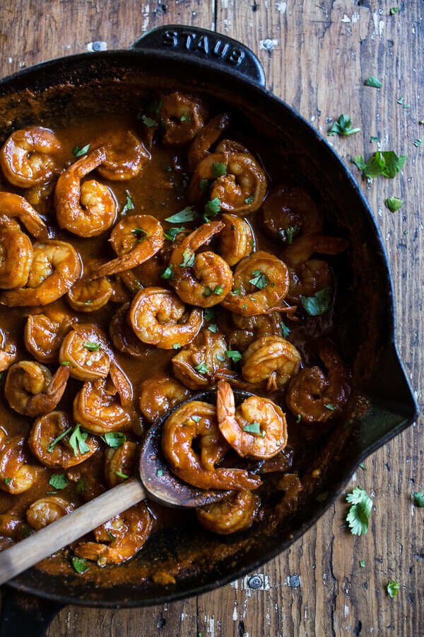 Chipotle Enchilada Shrimp with Rice and Beans | halfbakedharvest.com @hbharvest