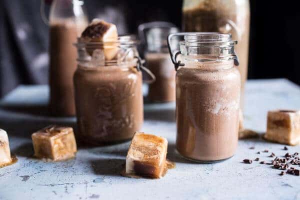 Chocolate Almond Milk with Creamy Malted Coffee Ice Cubes | halfbakedharvest.com @hbharvest