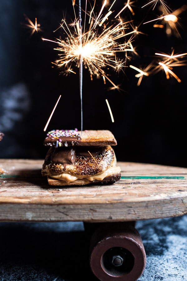 Chocolate Dipped Peanut Butter Espresso S’more | halfbakedharvest.com @hbharvest