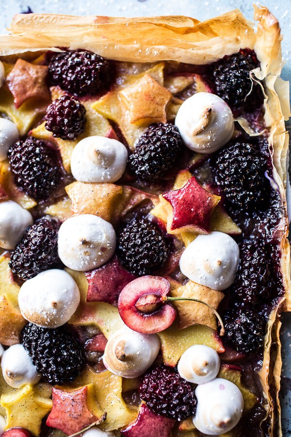 Honey Butter Stone Fruit and Blackberry Meringue Tart | halfbakedharvest.com @hbharvest