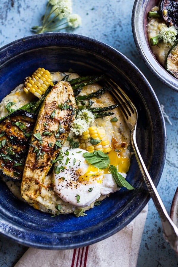 Caramelized Farmers Market Veggies On Herbed Polenta with Brown Harissa Butter | halfbakedharvest.com @hbharvest