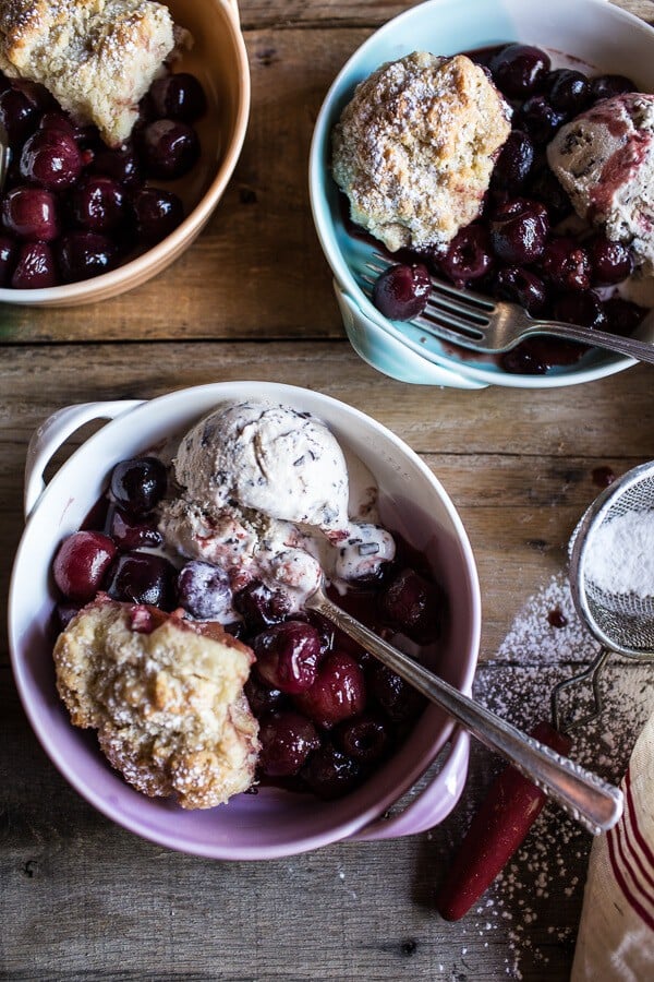 Cherry Cobbler with Honey Butter Vanilla Biscuits + LINKS | halfbakedharvest.com @hbharvest