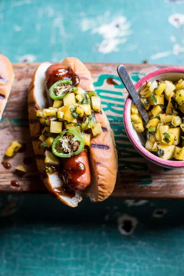 Hawaiian BBQ Dog with Mango, Chili, Pineapple and Lime Relish | halfbakedharvest.com @hbharvest